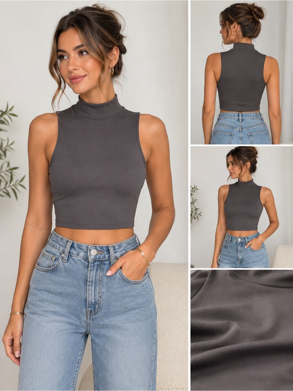 Love Culture sleeveless crop top in excellent pre-owned condition M/L
